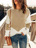 Contrast Round Neck Sweater - Rags 2 Riches Shop