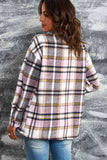 Double Take Plaid Button Front Shirt Jacket with Breast Pockets