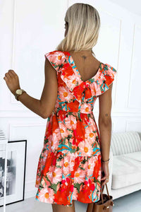 Ruffled V-Neck Mini Dress - Rags 2 Riches Shop