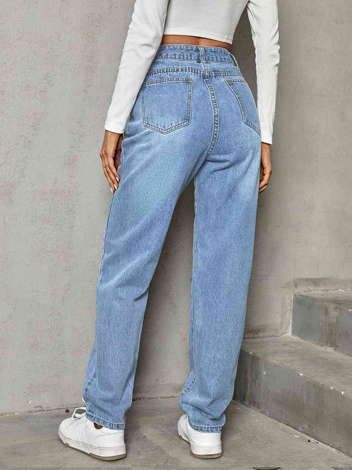 Asymmetrical Straight Leg Jeans - Rags 2 Riches Shop