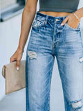 Distressed Straight Leg Jeans - Rags 2 Riches Shop