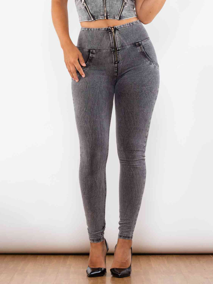 Full Size Zip-Up Skinny Jeans - Rags 2 Riches Shop