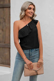 Eyelet One-Shoulder Tank