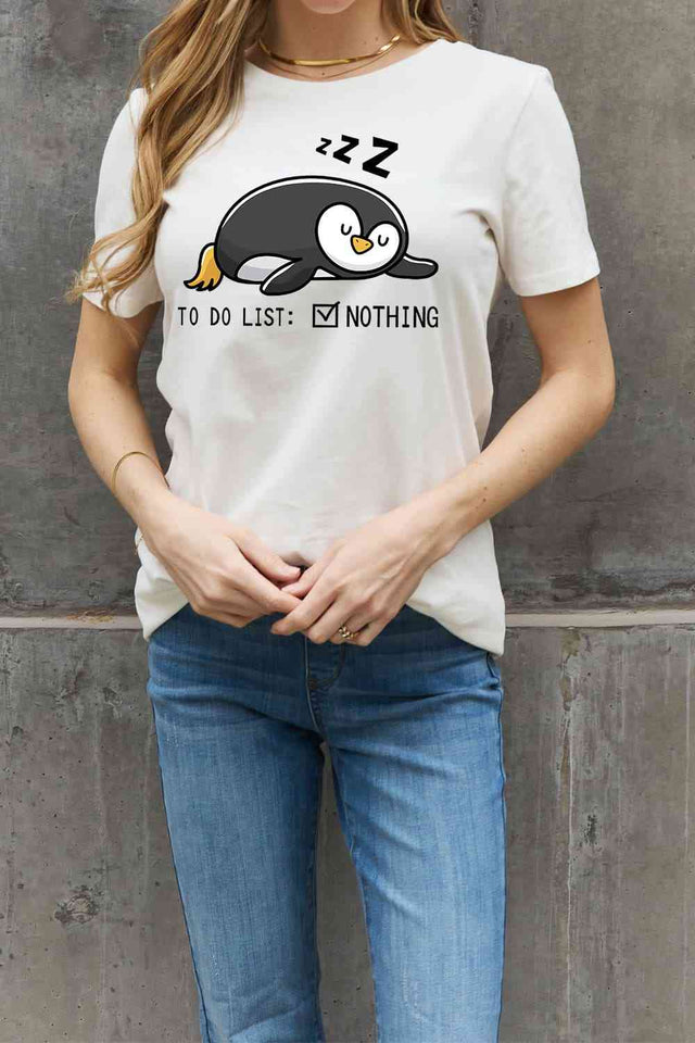 Simply Love Full Size TO DO LIST NOTHING Graphic Cotton Tee