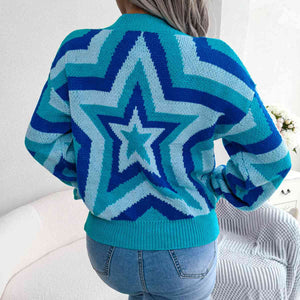 Star Round Neck Sweater - Rags 2 Riches Shop