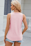 Eyelet V-Neck Wide Strap Tank