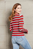 Double Take Striped Round Neck Long Sleeve Top