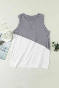 Contrast Round Neck Tank Top