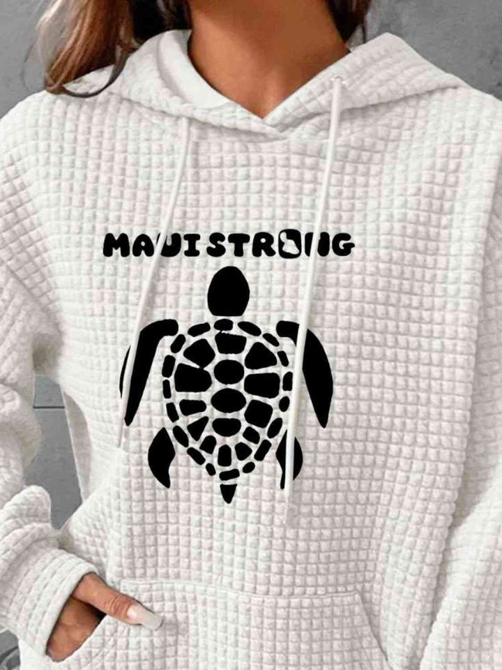 Full Size Turtle Graphic Drawstring Hoodie - Rags 2 Riches Shop