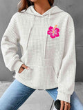 Full Size Flower Graphic Textured Hoodie with Pocket - Rags 2 Riches Shop