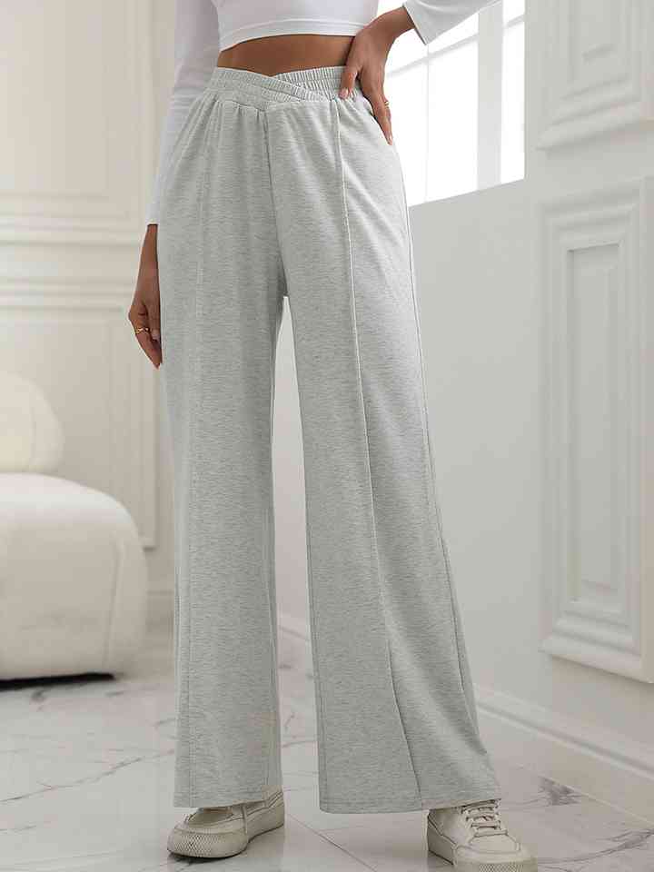 V-Waist Wide Leg Pants