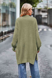 Open Front Dropped Shoulder Longline Cardigan