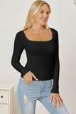 Square Neck Long Sleeve T-Shirt