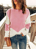 Contrast Round Neck Sweater - Rags 2 Riches Shop