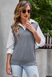 Quarter-Zip Ribbed Sweater Vest