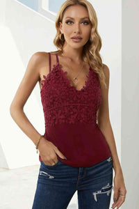 Lace Double Spaghetti Strap Cami Top