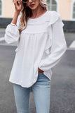 Round Neck Ruffled Blouse - Rags 2 Riches Shop