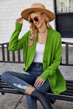 Double Take Ribbed Trim Dropped Shoulder Pocketed Cardigan