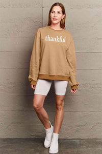 Simply Love Full Size THANKFUL Graphic Sweatshirt