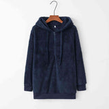 Quarter-Zip Drawstring Teddy Hoodie - Rags 2 Riches Shop