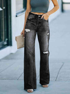 Distressed Straight Leg Jeans - Rags 2 Riches Shop