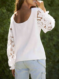 Ribbed Lace Trim Flounce Sleeve Knit Top - Rags 2 Riches Shop