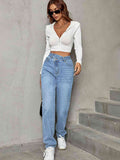 Asymmetrical Straight Leg Jeans - Rags 2 Riches Shop