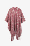 Open Front Fringe Hem Poncho