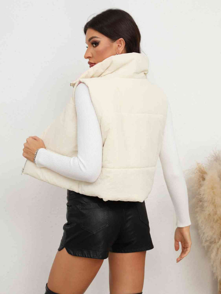 Zip-Up Collared Vest