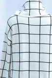 Plaid Turtleneck Drop Shoulder Sweater