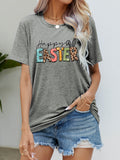 HAPPY EASTER Graphic Round Neck Tee Shirt