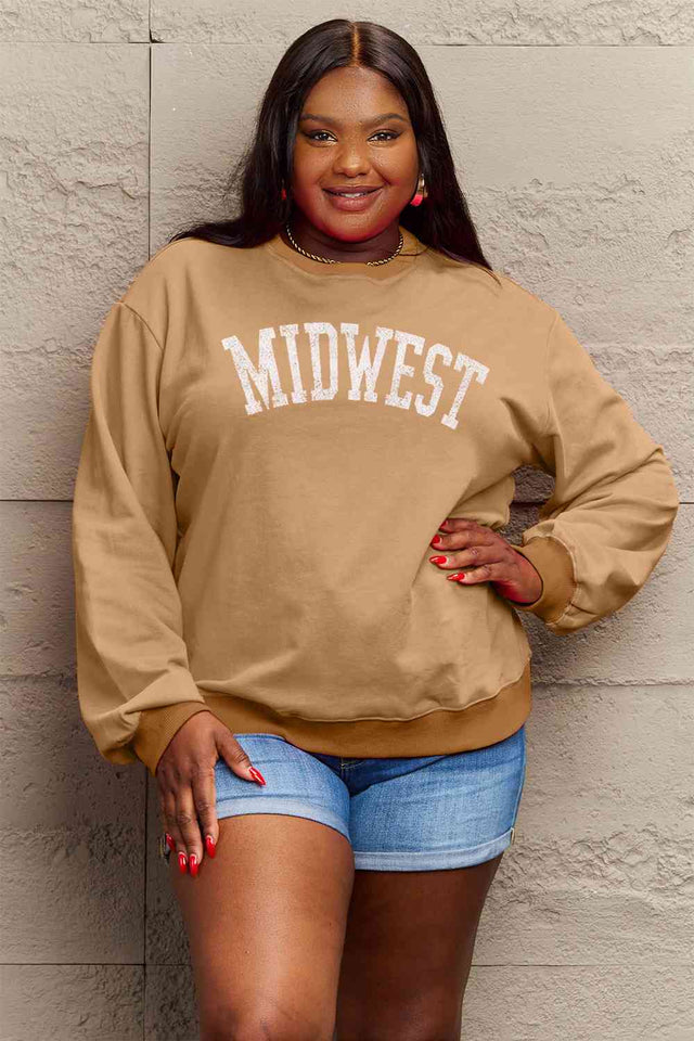 Simply Love Full Size MIDWEST Graphic Sweatshirt