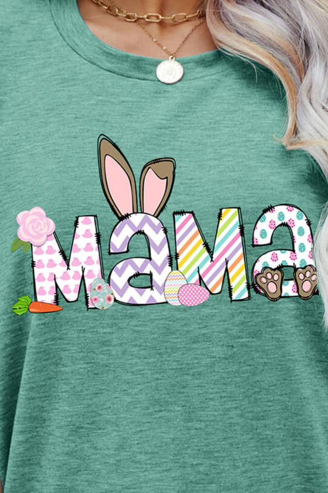 Easter MAMA Graphic Round Neck T-Shirt