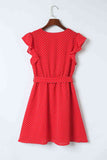 Polka Dot Surplice Neck Tie Waist Dress - Rags 2 Riches Shop