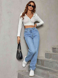 Asymmetrical Straight Leg Jeans - Rags 2 Riches Shop