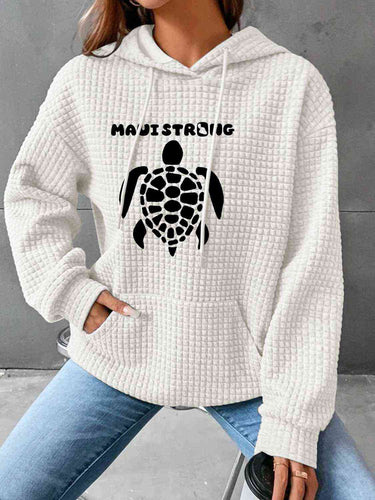 Full Size Turtle Graphic Drawstring Hoodie - Rags 2 Riches Shop