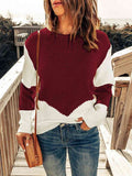 Contrast Round Neck Sweater - Rags 2 Riches Shop