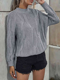 Rib-Knit Mock Neck Sweater - Rags 2 Riches Shop