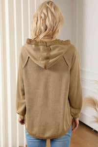 Waffle-Knit Drawstring Hoodie - Rags 2 Riches Shop