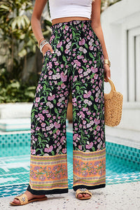 Printed High Waist Wide Leg Pants