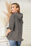 Ninexis Full Size Raglan Sleeve Ruffled Hoodie with Pocket