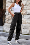 Drawstring High Waist Cargo Pants