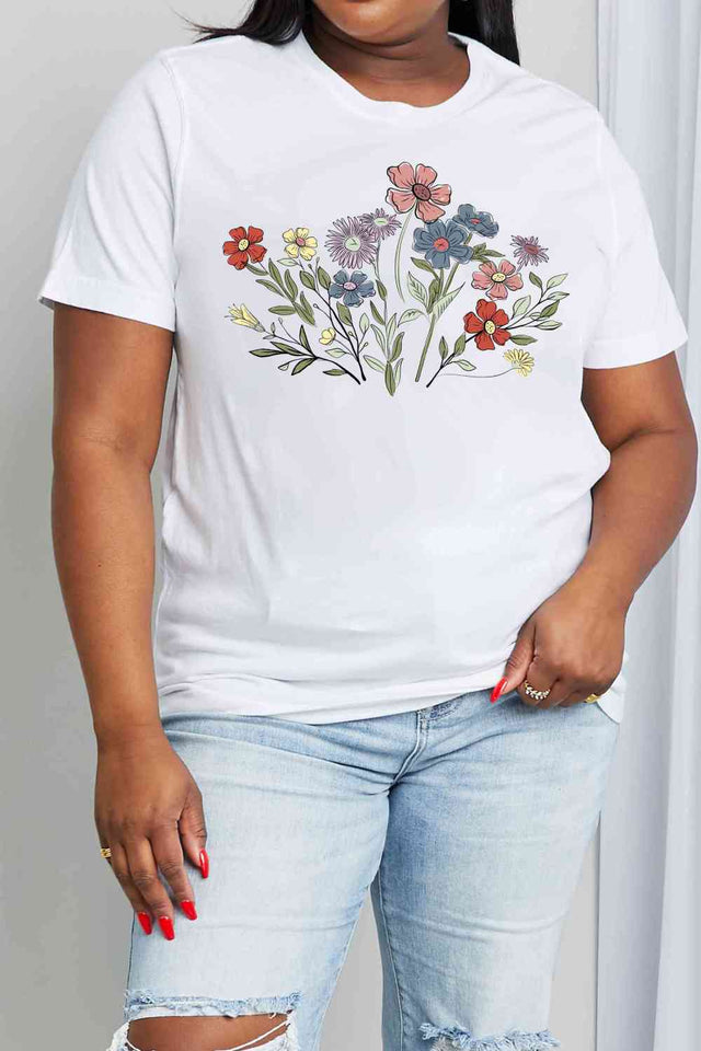 Simply Love Simply Love Full Size Flower Graphic Cotton Tee