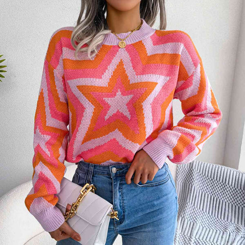 Star Round Neck Sweater - Rags 2 Riches Shop