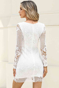 Round Neck Long Sleeve Lace Dress - Rags 2 Riches Shop