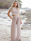 Short Sleeve T-Shirt and Wide Leg Pants Set