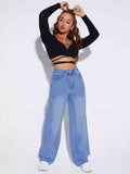 Buttoned Fly Long Jeans - Rags 2 Riches Shop