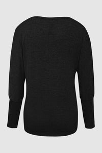 Cutout Round Neck Long Sleeve T-Shirt