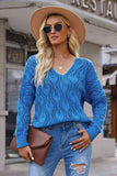 Openwork V-Neck Knit Top