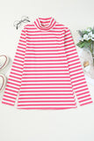 Double Take Striped Mock Neck Long Sleeve Top